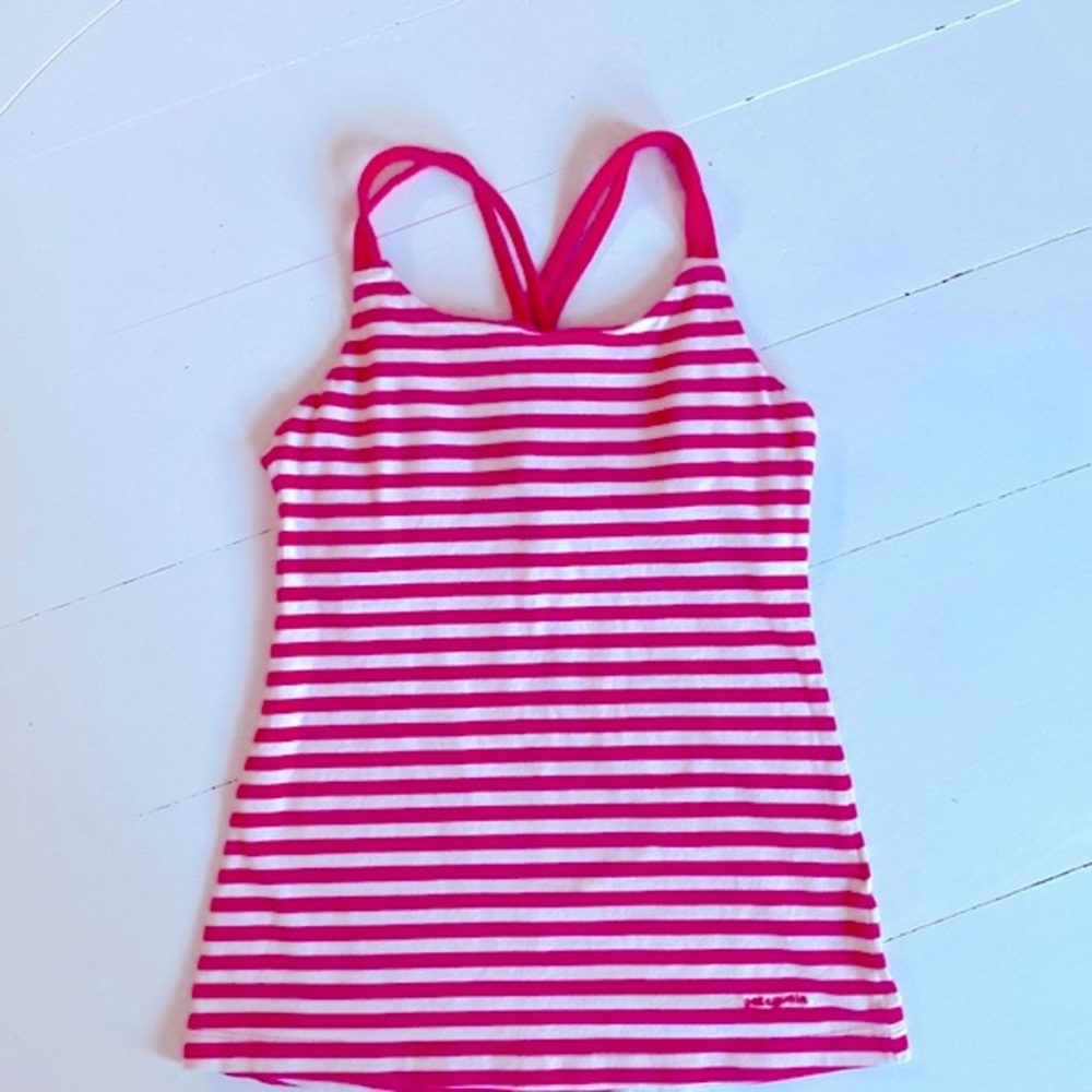Patagonia W’s Cross Bank Tank (red and white stripe), XS